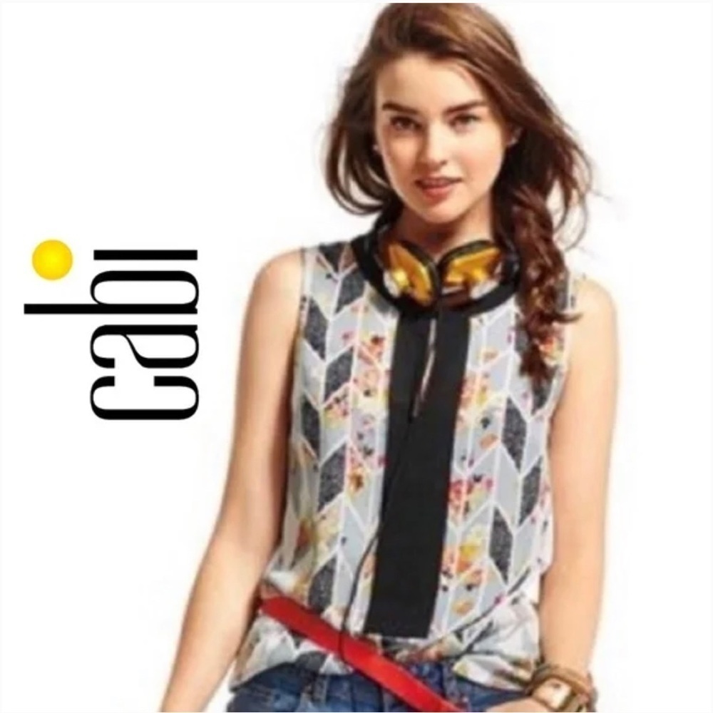 CAbi | Grosgrain Geometric Sleeveless Tunic Style #249
